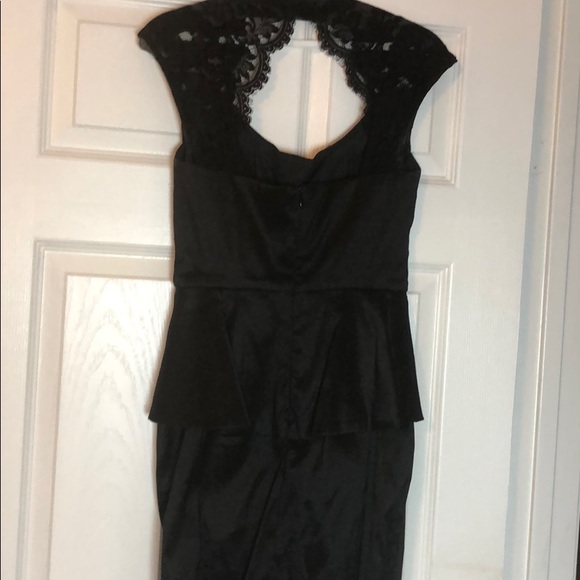 CACHE Black Lace Peplum Dress Size 2 - Picture 5 of 6